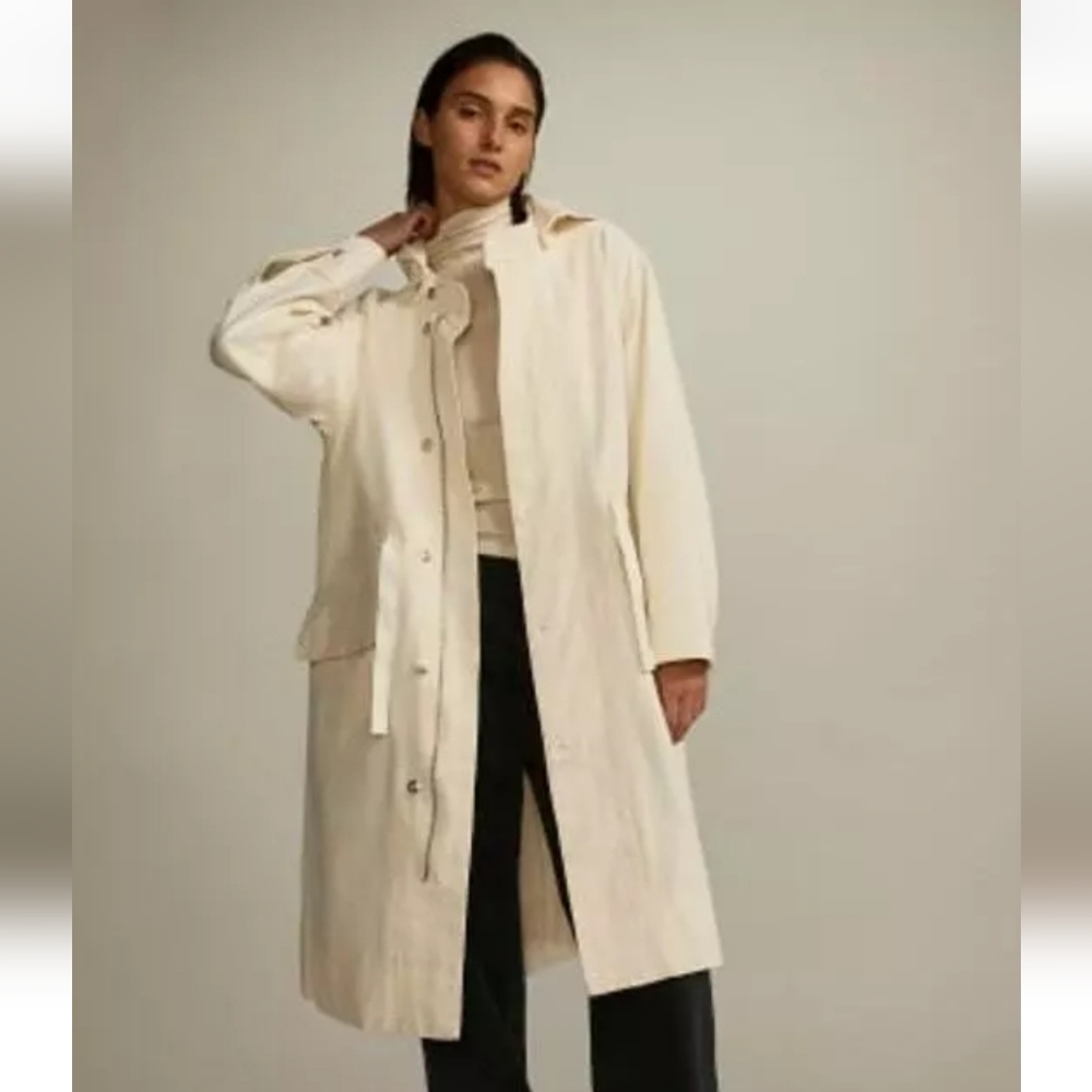 Everlane The Canvas Organic Cotton Parka Jacket Bone White Size Medium - Picture 2 of 10